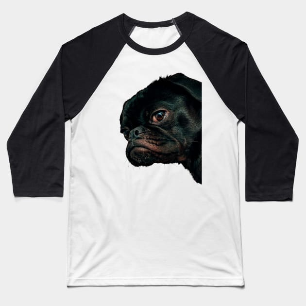 Pug Peekaboo Baseball T-Shirt by Studio-Sy